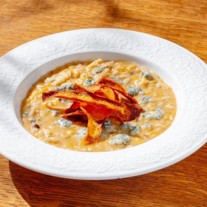 Ризотто с тыквой, кальмаром и горгонзолой