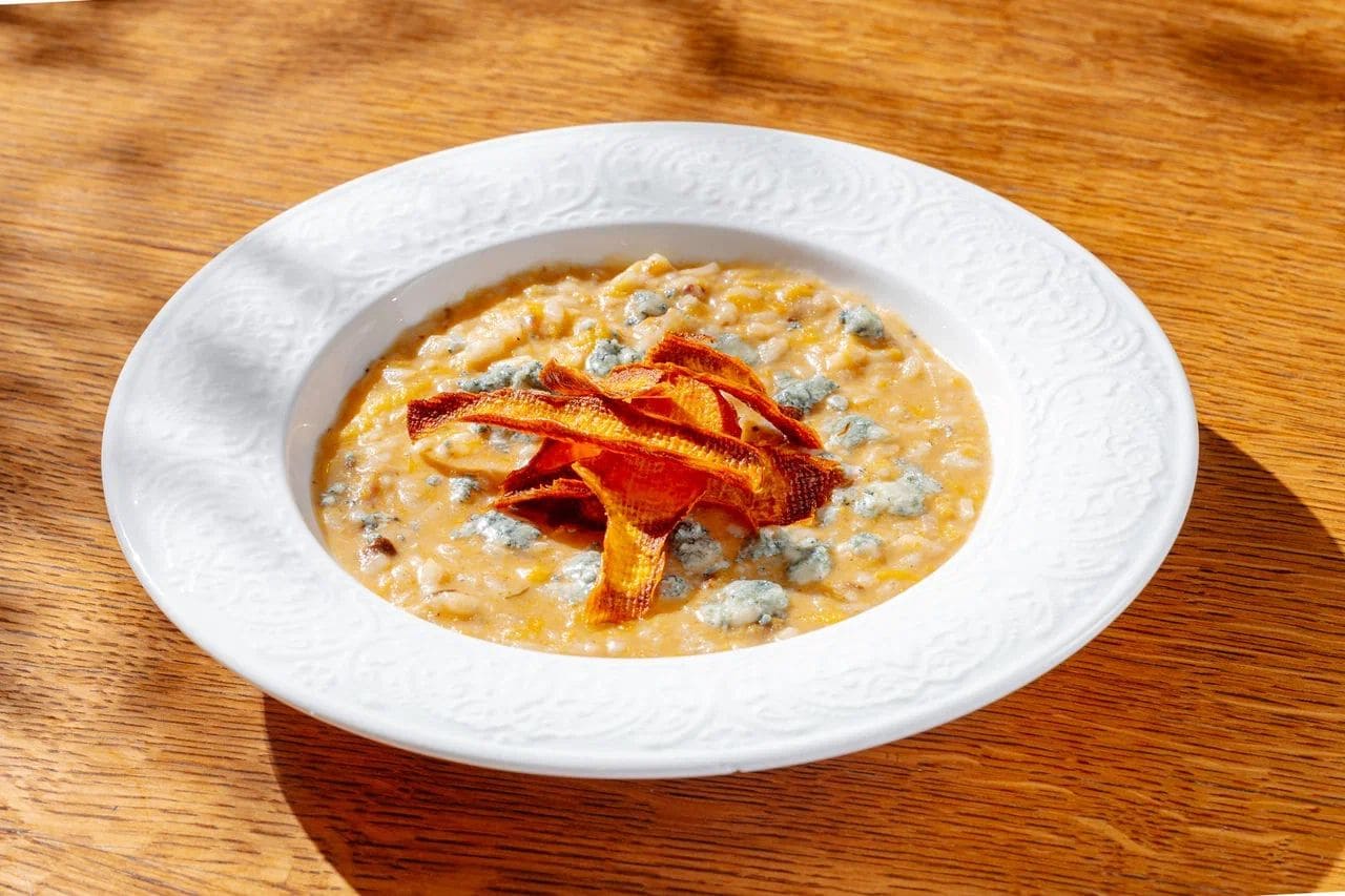 Ризотто с тыквой, кальмаром и горгонзолой